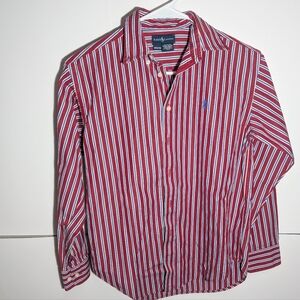 Boys Striped Red Ralph Lauren Shirt Size 12/14